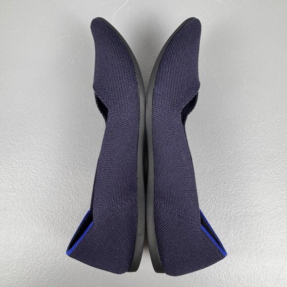 Rothys The Point Shoes Slip On Knit Ballet Flats Womens 7.5 Maritime Navy Blue - Picture 6 of 10